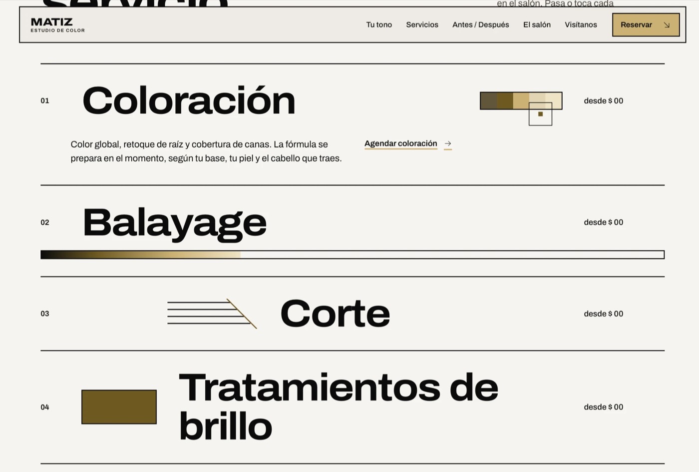 Matiz Estudio de Color: carta de servicios