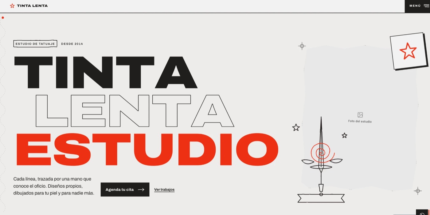 Tinta Lenta Estudio: inicio de la página