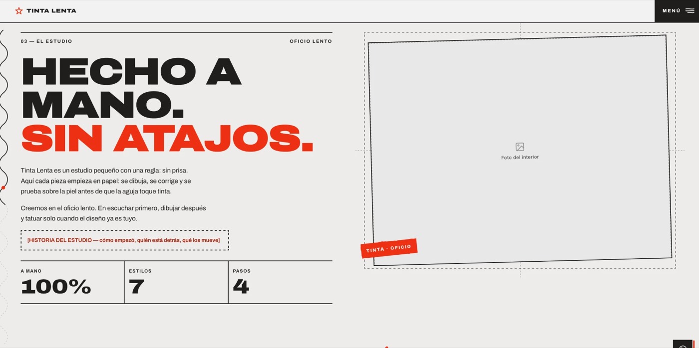 Tinta Lenta Estudio: el estudio, hecho a mano